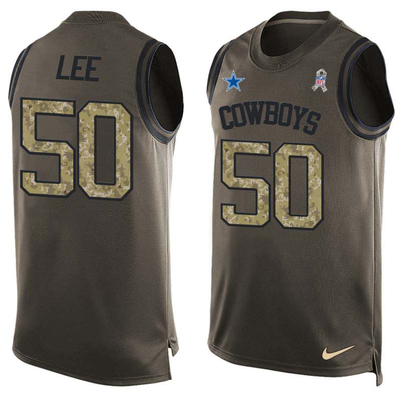 NFL Dallas Cowboys #50 Lee Limited Green Salute to Service Tank Top