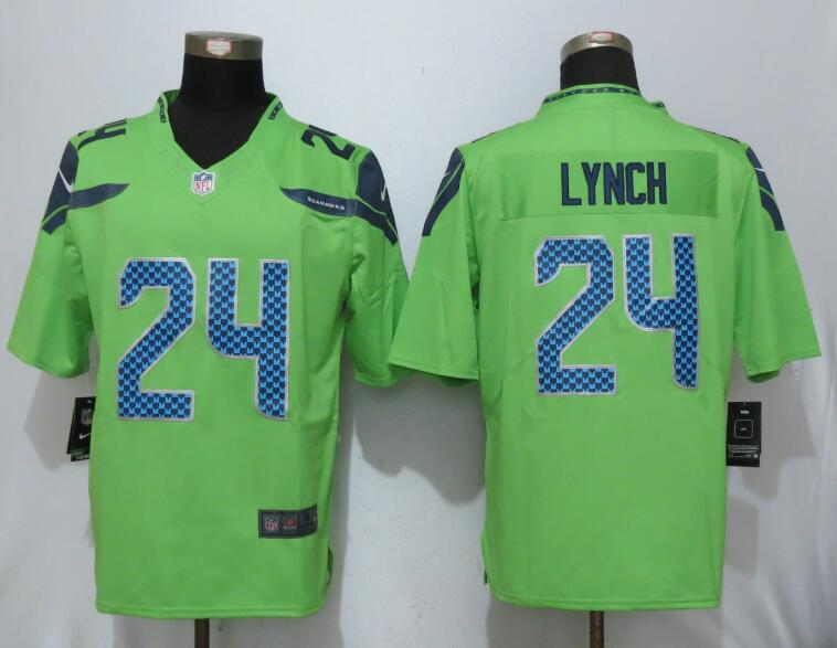 Nike Seattle Seahawks 24 Lynch Green Color Rush Limited Jersey  