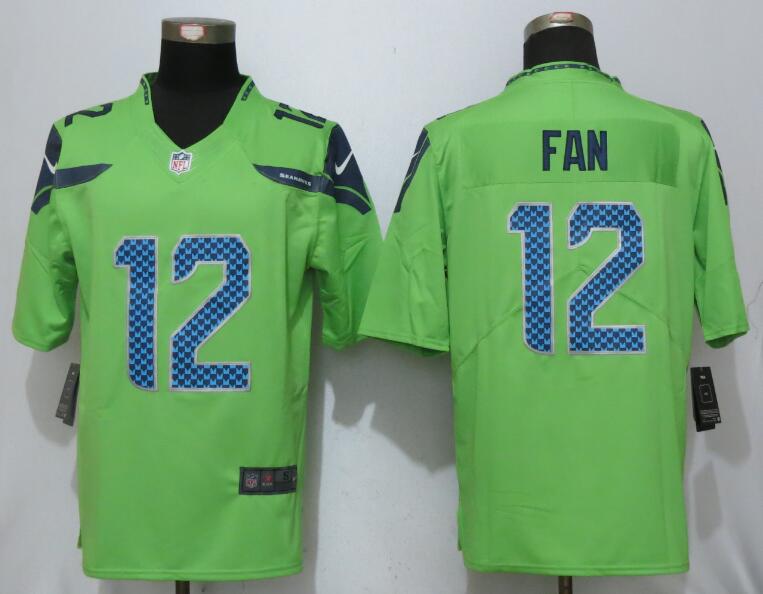 Nike Seattle Seahawks 12 Fan Green Color Rush Limited Jersey  