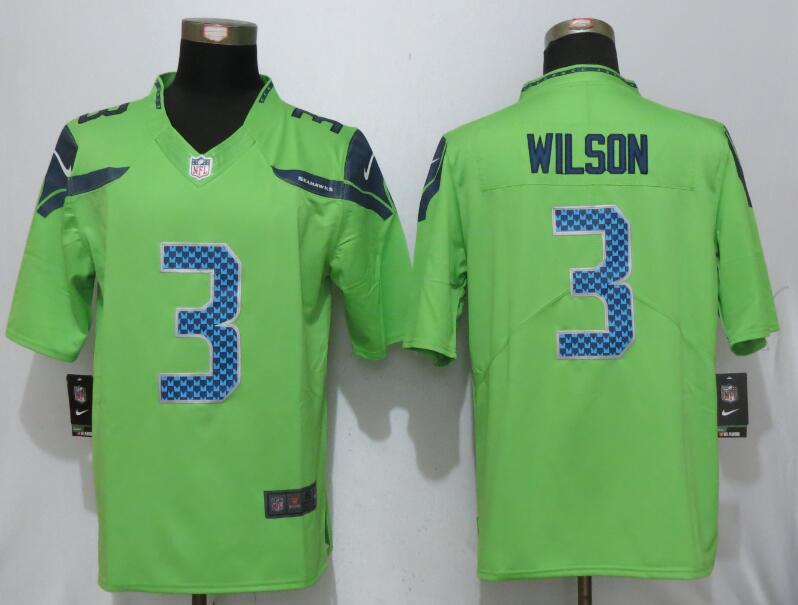 Nike Seattle Seahawks 3 Wilson Green Color Rush Limited Jersey  