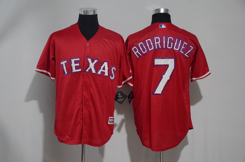 MLB Texas Rangers #7 Rodriguez Red Majestic Jersey