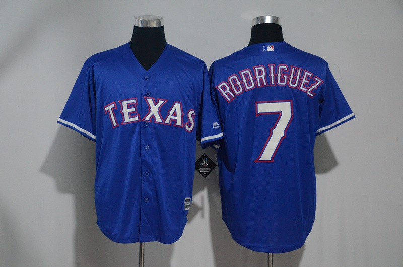 MLB Texas Rangers #7 Rodriguez Blue Majestic Jersey