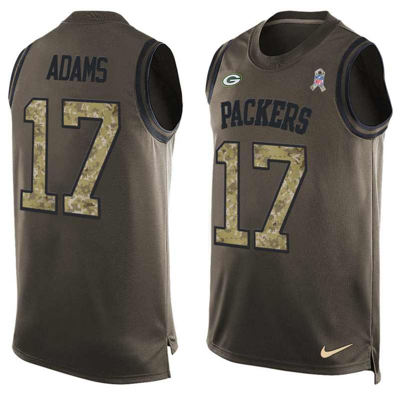 NFL Green Bay Packers #17 Adams Limited Green Salute to Service Tank Top