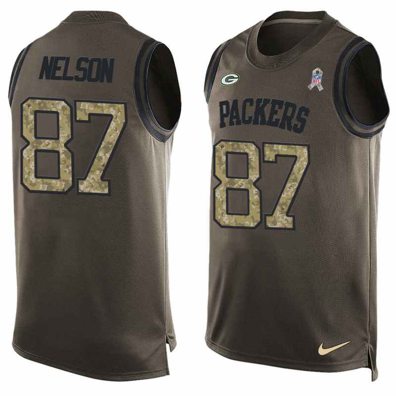 NFL Green Bay Packers #87 Nelson Limited Green Salute to Service Tank Top