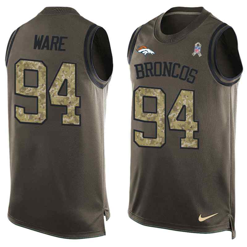 NFL Denver Broncos #94 Ware Limited Green Salute to Service Tank Top