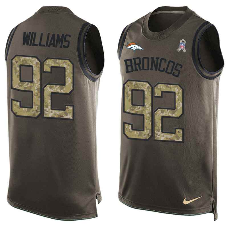 NFL Denver Broncos #92 Williams Limited Green Salute to Service Tank Top