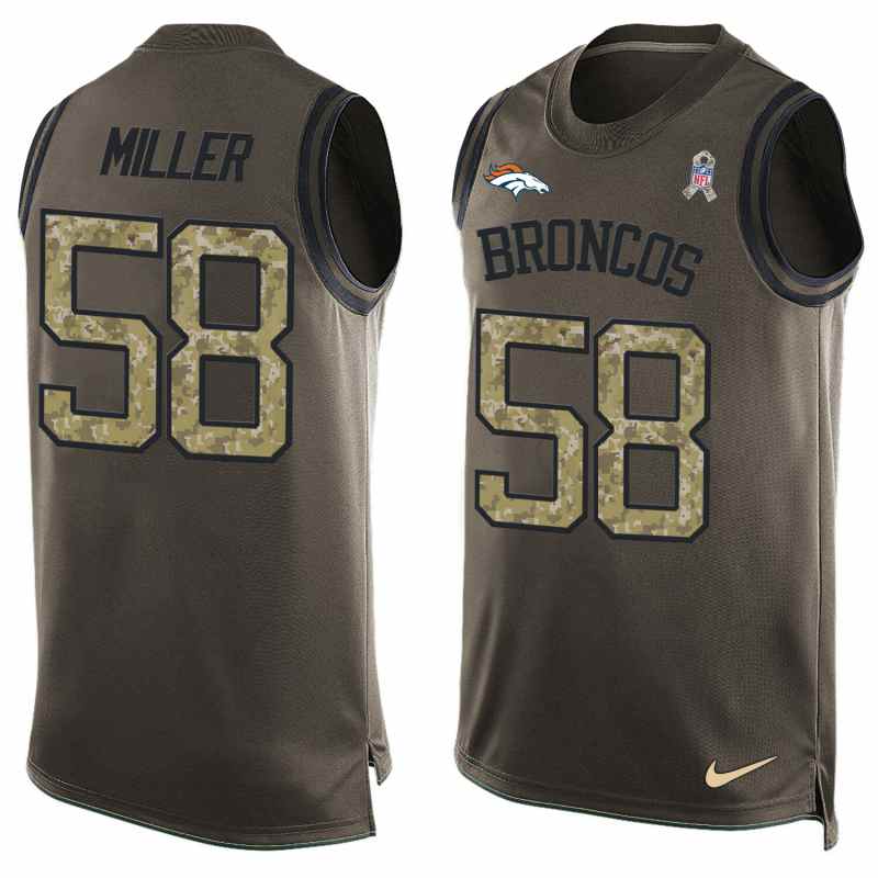 NFL Denver Broncos #58 Miller Limited Green Salute to Service Tank Top