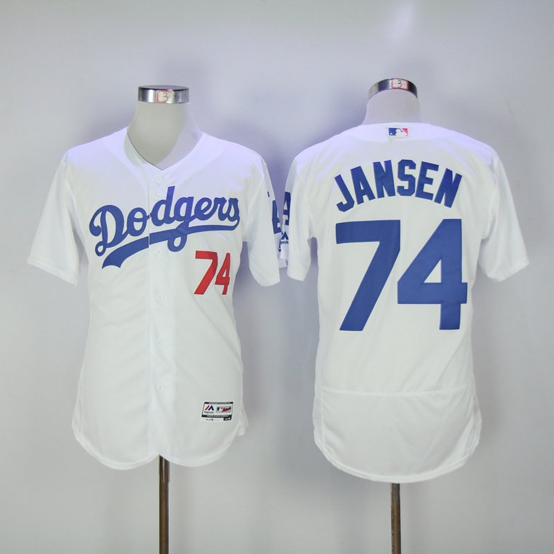 MLB Los Angeles Dodgers #74 Jansen White Elite Jersey