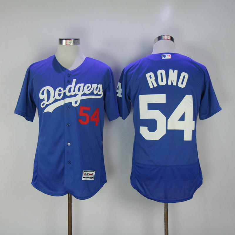 MLB Los Angeles Dodgers #54 Romo Blue Elite Jersey