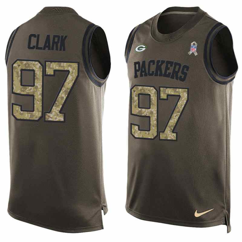 NFL Green Bay Packers #97 Clark Limited Green Salute to Service Tank Top