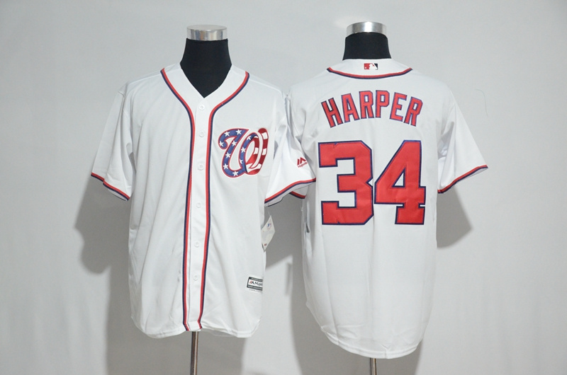 MLB Washington Nationals #34 Harper White Jersey