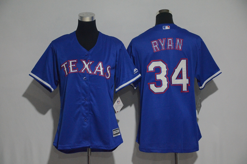 MLB Texas Rangers #34 Ryan Blue Women Jersey