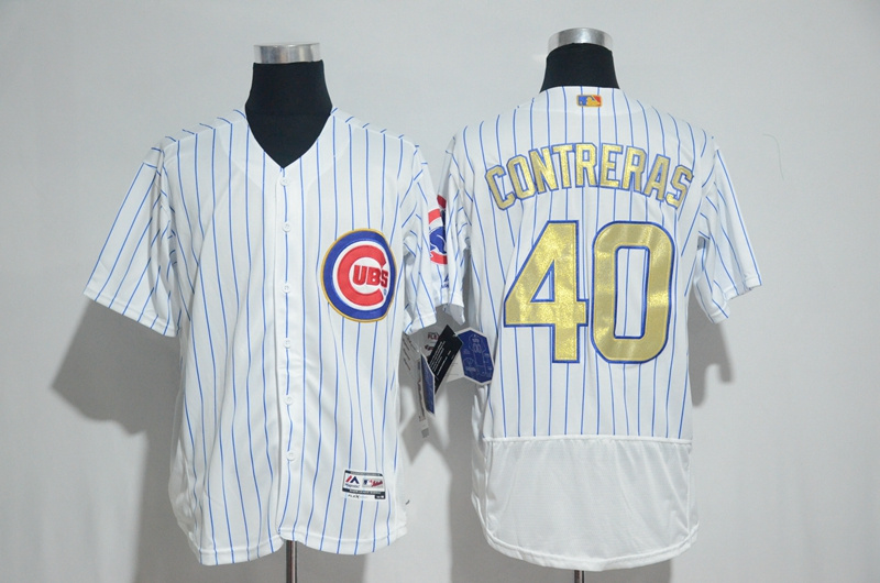 MLB Chicao Cubs #40 Willson Contreras White Gold Program Elite Jersey