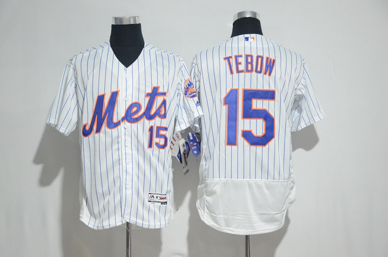 MLB New York Mets #15 Tebow White Elite Jersey