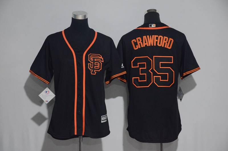 Womens MLB San Francisco Giants #35 Crawford Black Jersey