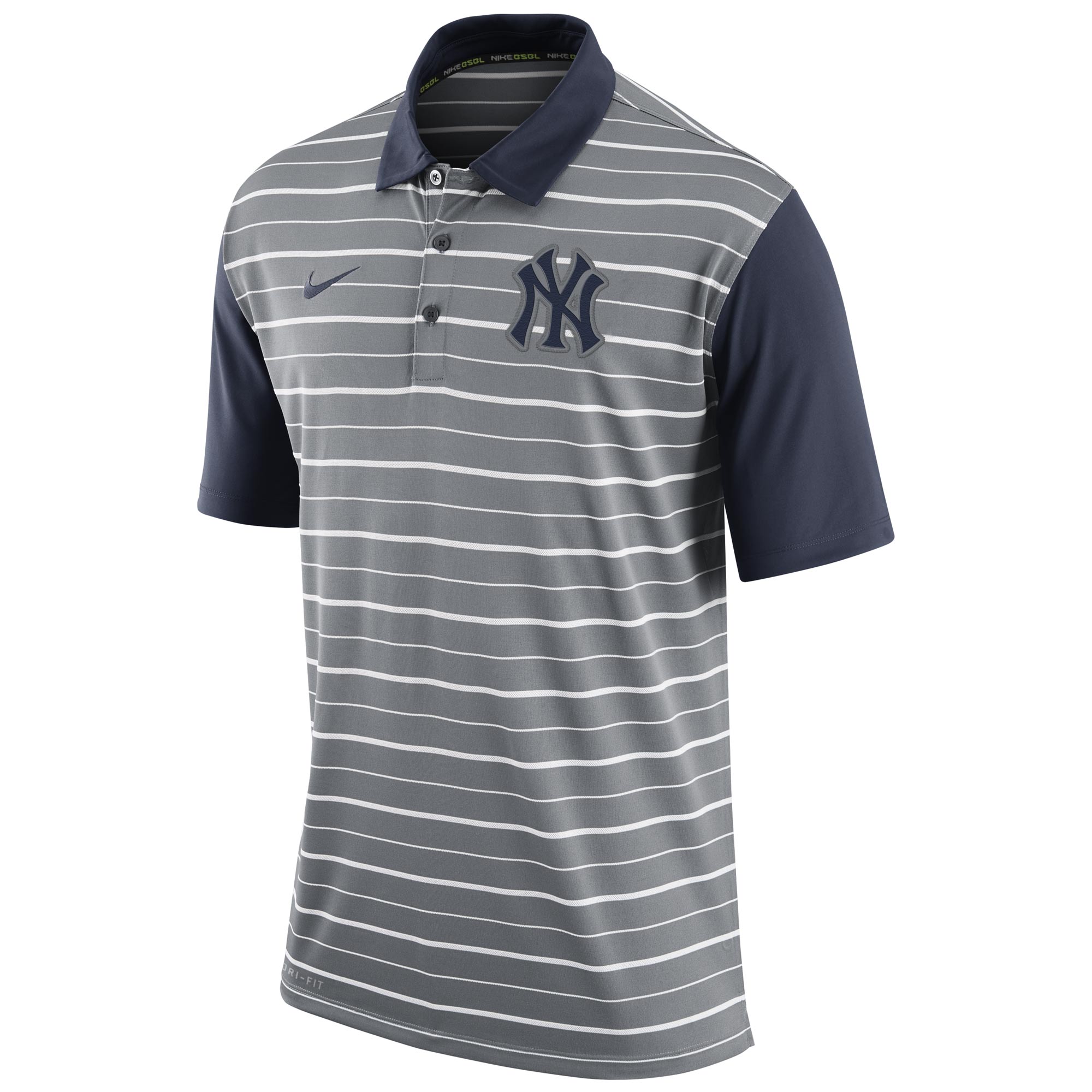 Nike New York Yankees Gray Dri-FIT Stripe Polo