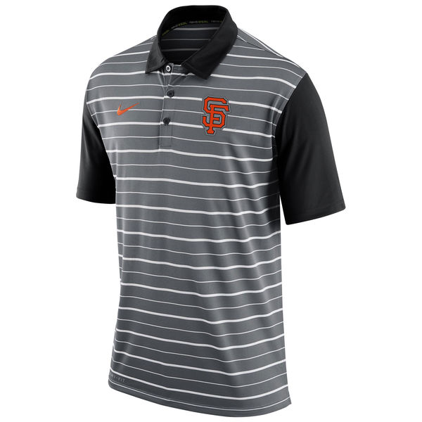 Mens San Francisco Giants Nike Gray Dri-FIT Stripe Polo