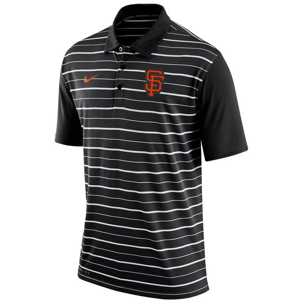 Mens San Francisco Giants Nike Black Dri-FIT Stripe Polo