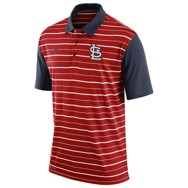 Mens St. Louis Cardinals Nike RedNavy Dri-FIT Stripe Polo