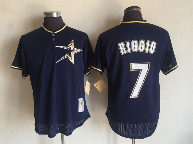 MLB Houston Astros #7 Biggio Throwback D.Blue Jersey