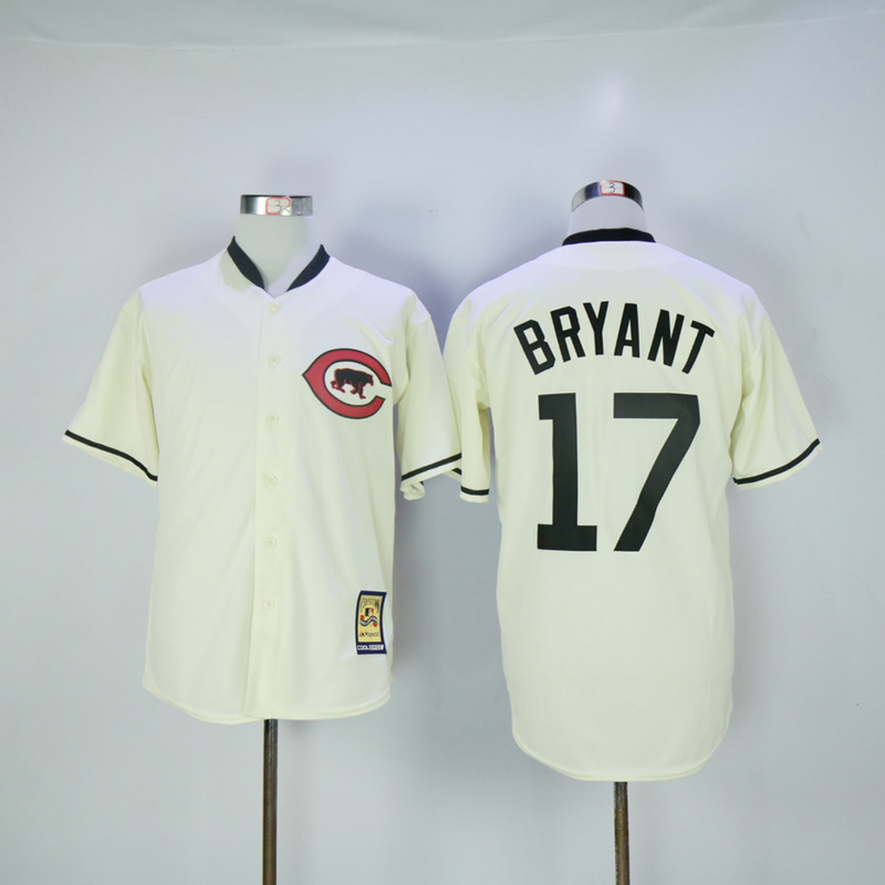MLB Chicago Cubs #17 Bryant Cream Throwback Jersey