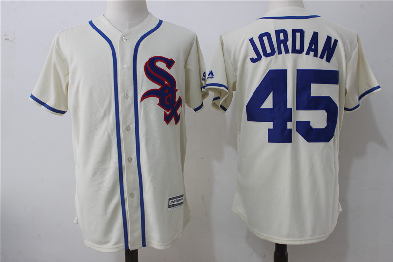 MLB Chicago White Sox #45 Jordan Majestic Ivory Cream Jersey