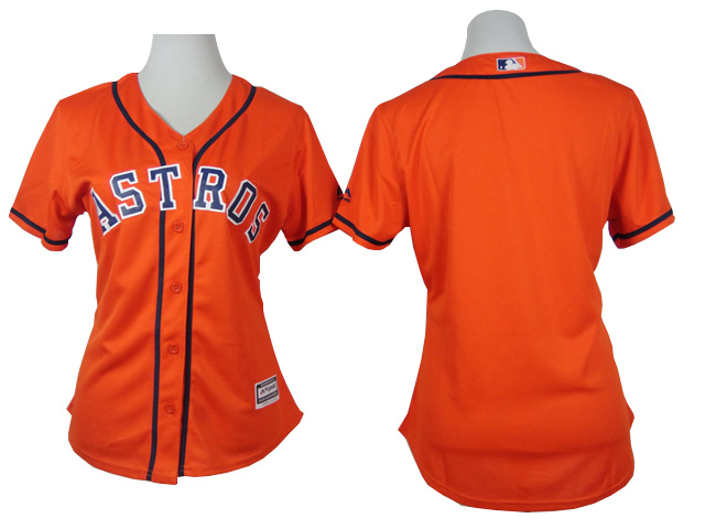 MLB Houston Astros Orange Custom Women Jersey