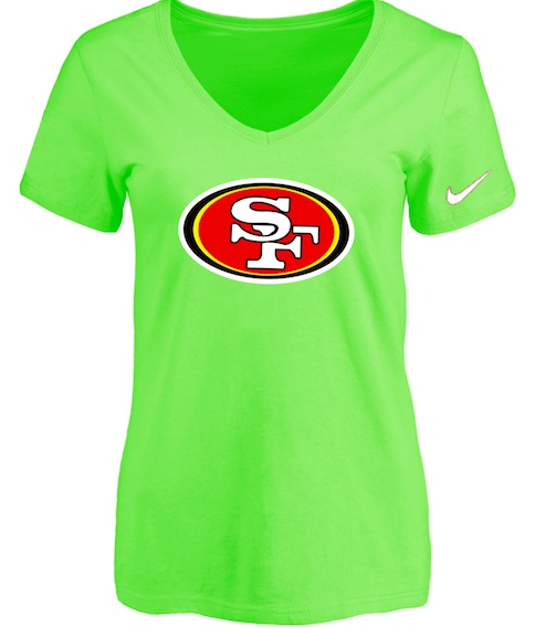San Francisco 49ers L.Green Womens Logo V-neck T-Shirt