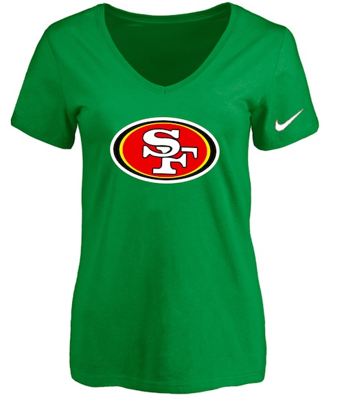 San Francisco 49ers D.Green Womens Logo V-neck T-Shirt