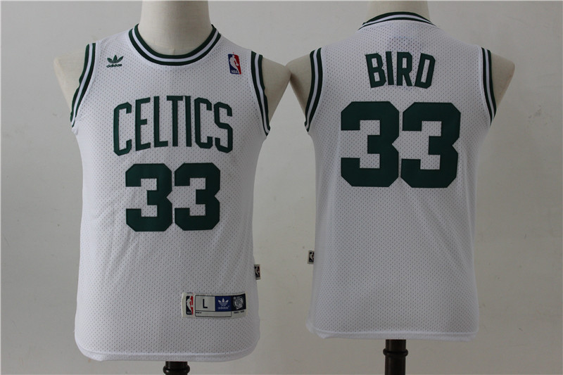 NBA Boston Celtics #33 Bird White Kids Jersey
