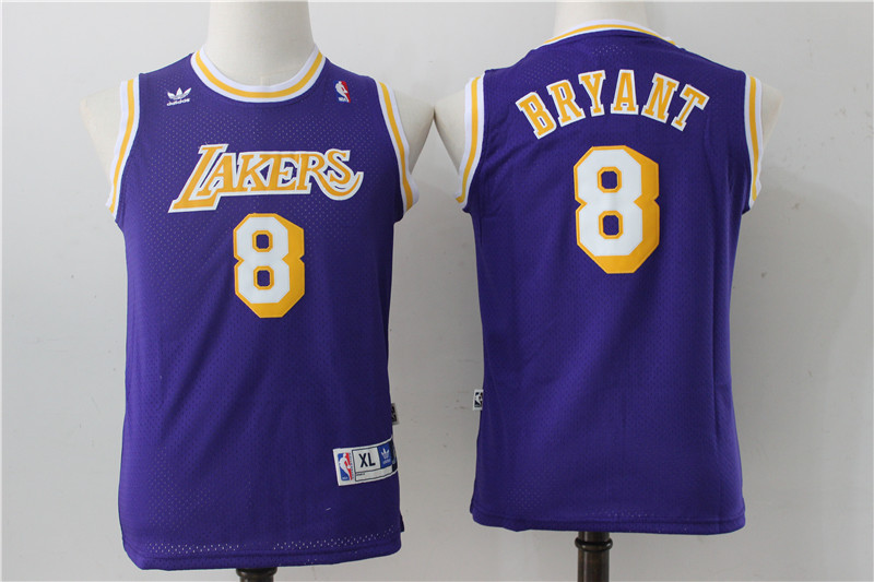 NBA Los Angeles Lakers #8 Bryant Purple Kids Jersey