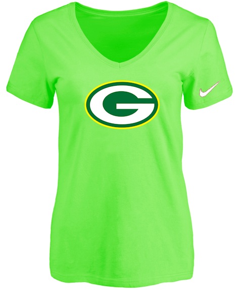 Green Bay Packers L.Green Womens Logo V-neck T-Shirt