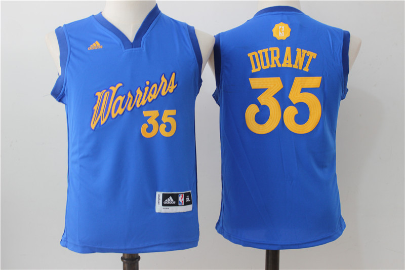 NBA Golden State warriors #35 Durant Blue Kids Jersey