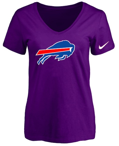 Buffalo Bills Purple Womens Logo V-neck T-Shirt