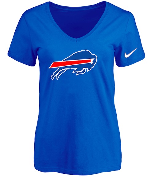Buffalo Bills Blue Womens Logo V-neck T-Shirt