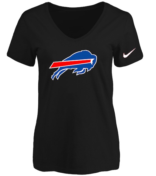 Buffalo Bills Black Womens Logo V-neck T-Shirt