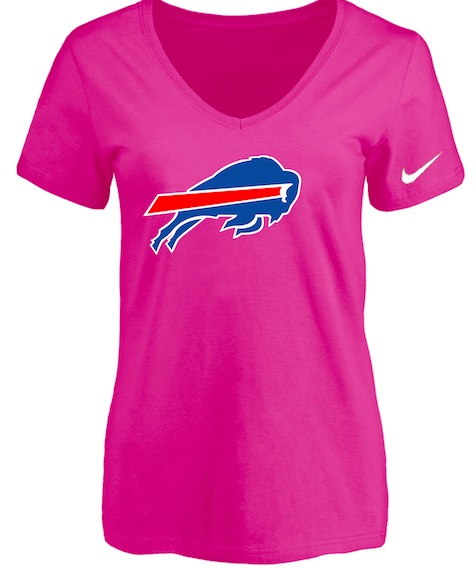 Buffalo Bills Peach Womens Logo V-neck T-Shirt
