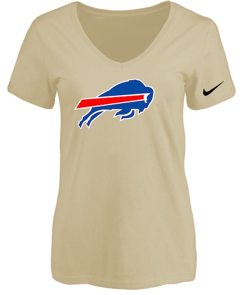 Buffalo Bills Beige Womens Logo V-neck T-Shirt