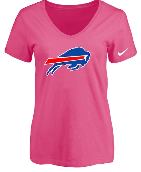 Buffalo Bills Pink Womens Logo V-neck T-Shirt