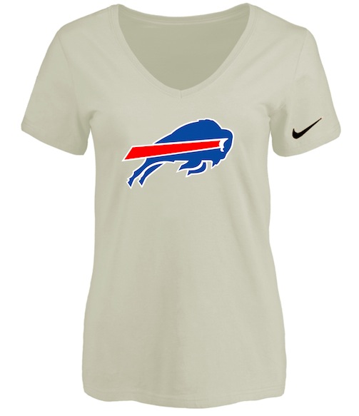 Buffalo Bills Cream Womens Logo V-neck T-Shirt