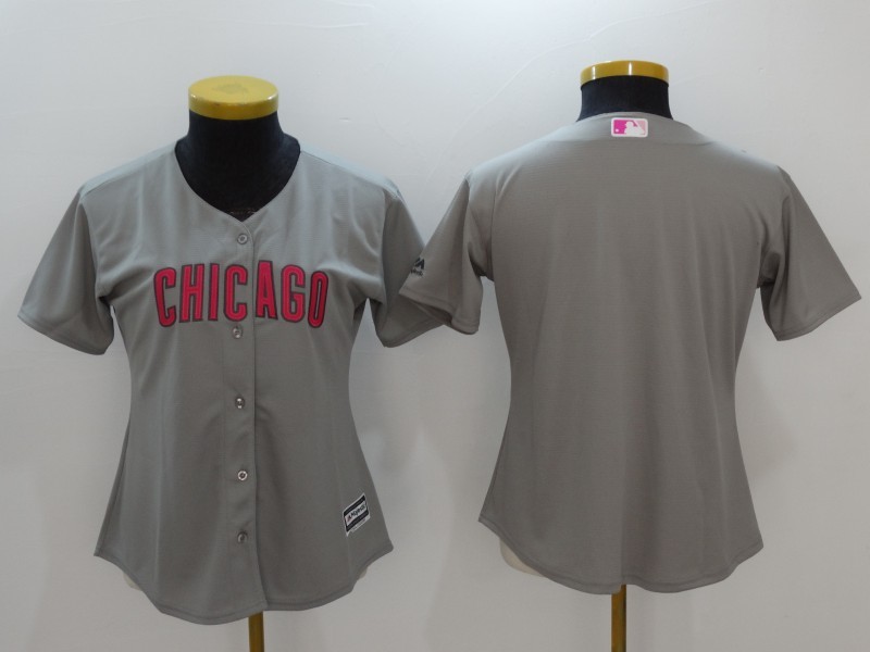 MLB Chicago Cubs Grey Monthers Day Women Jersey