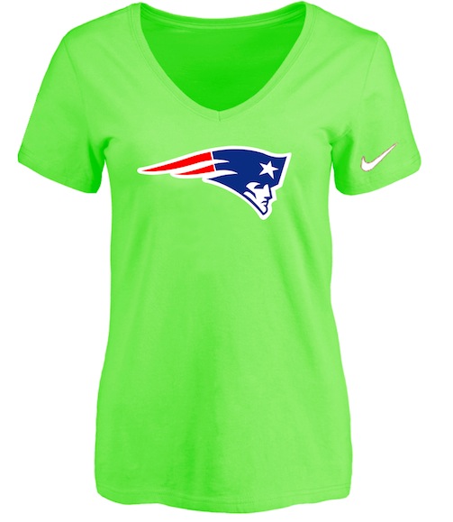 New England Patriots L.Green Womens Logo V-neck T-Shirt