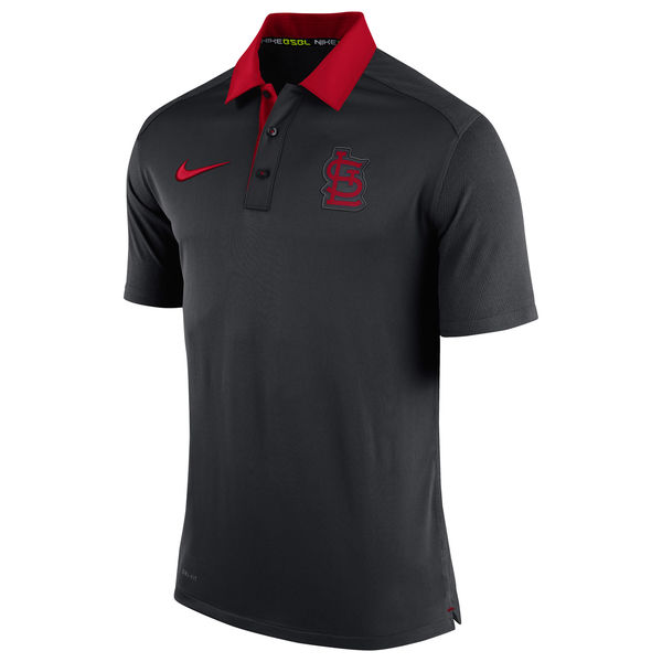 Mens St. Louis Cardinals Nike Anthracite Authentic Collection Dri-FIT Elite Polo