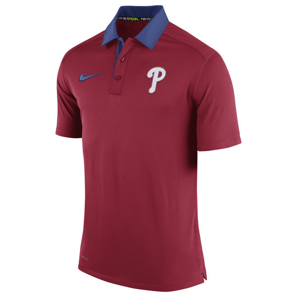 Mens Philadelphia Phillies Nike Red Authentic Collection Dri-FIT Elite Polo