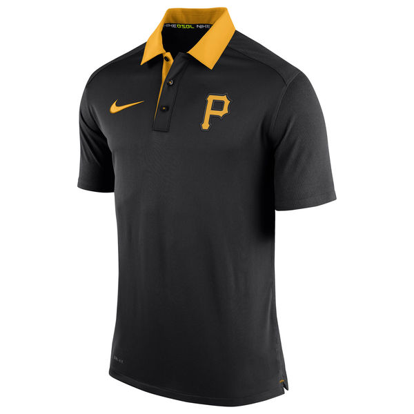 Mens Pittsburgh Pirates Nike Black Authentic Collection Dri-FIT Elite Polo