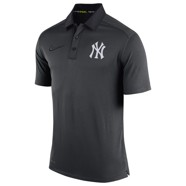 Mens New York Yankees Nike Anthracite Authentic Collection Dri-FIT Elite Polo