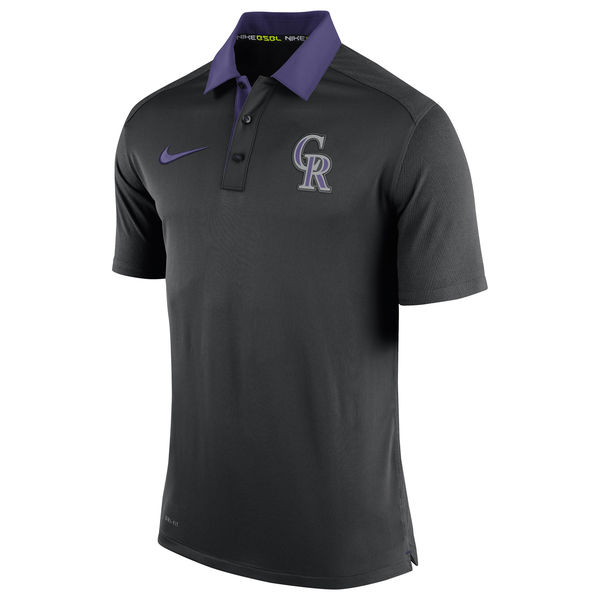 Mens Colorado Rockies Nike Black Authentic Collection Dri-FIT Elite Polo