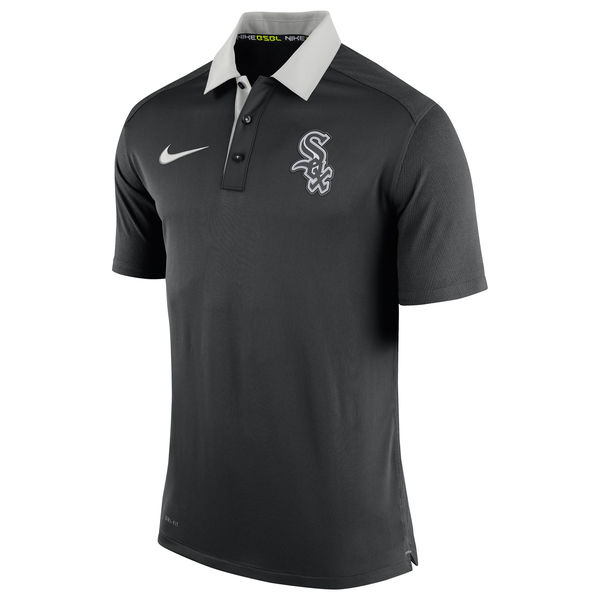 Mens Chicago White Sox Nike Black Authentic Collection Dri-FIT Elite Polo