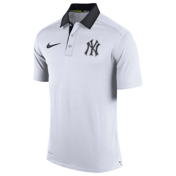 Mens New York Yankees Nike White Authentic Collection Dri-FIT Elite Polo