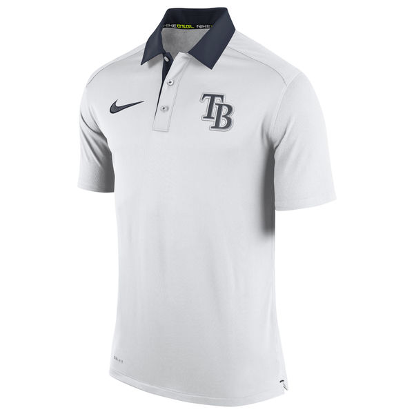 Mens Tampa Bay Rays Nike White Authentic Collection Dri-FIT Elite Polo